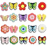 20 PCS Flowers Butterfly Silicone Beads, Focal Beads for Pens, Butterfly Silicone Focal Beadss, Silicones Bead for Keychain Making Necklace Bracelet Charms Beaded Pens DIY Gifts