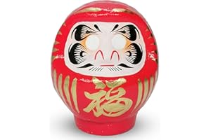 Takasaki Daruma Doll 3.7inch Tall (Red), Paper-Mache, Traditional Crafts, Handcrafted in Japan