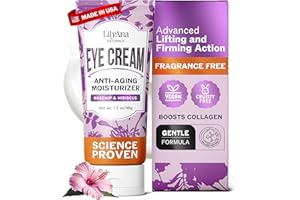 LilyAna Naturals Eye Cream for Dark Circles and Puffiness, Under Eye Cream for Wrinkles and Bags, Anti Aging - helps Improve Dryness; for Sensitive Skin - 1.7 oz - Made in USA