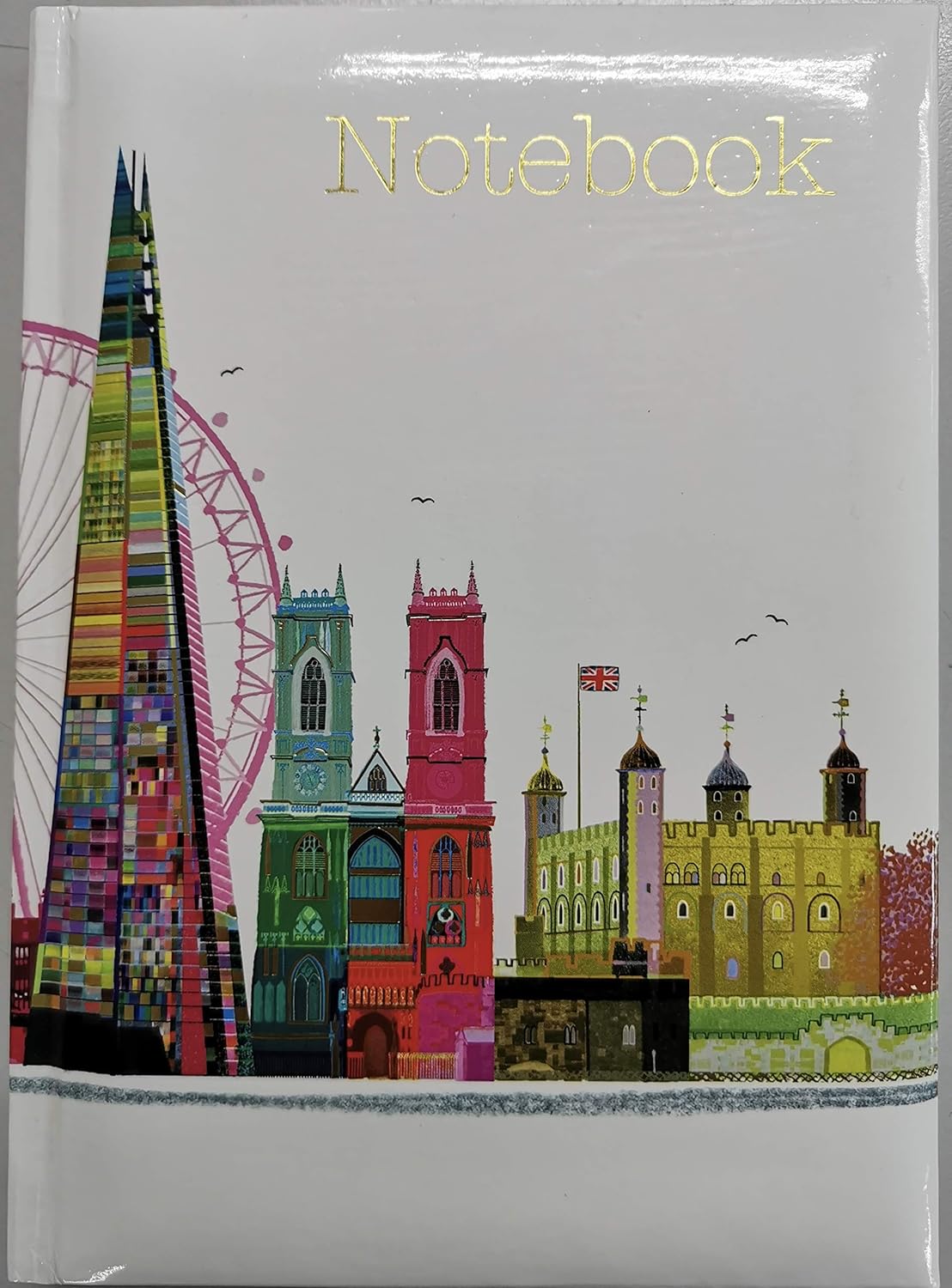 Maturi A5 Padded Cover Notebook, London Skyline Design with Gold Foil Detailing and Gloss Finish, Multi-Colour - Image 3