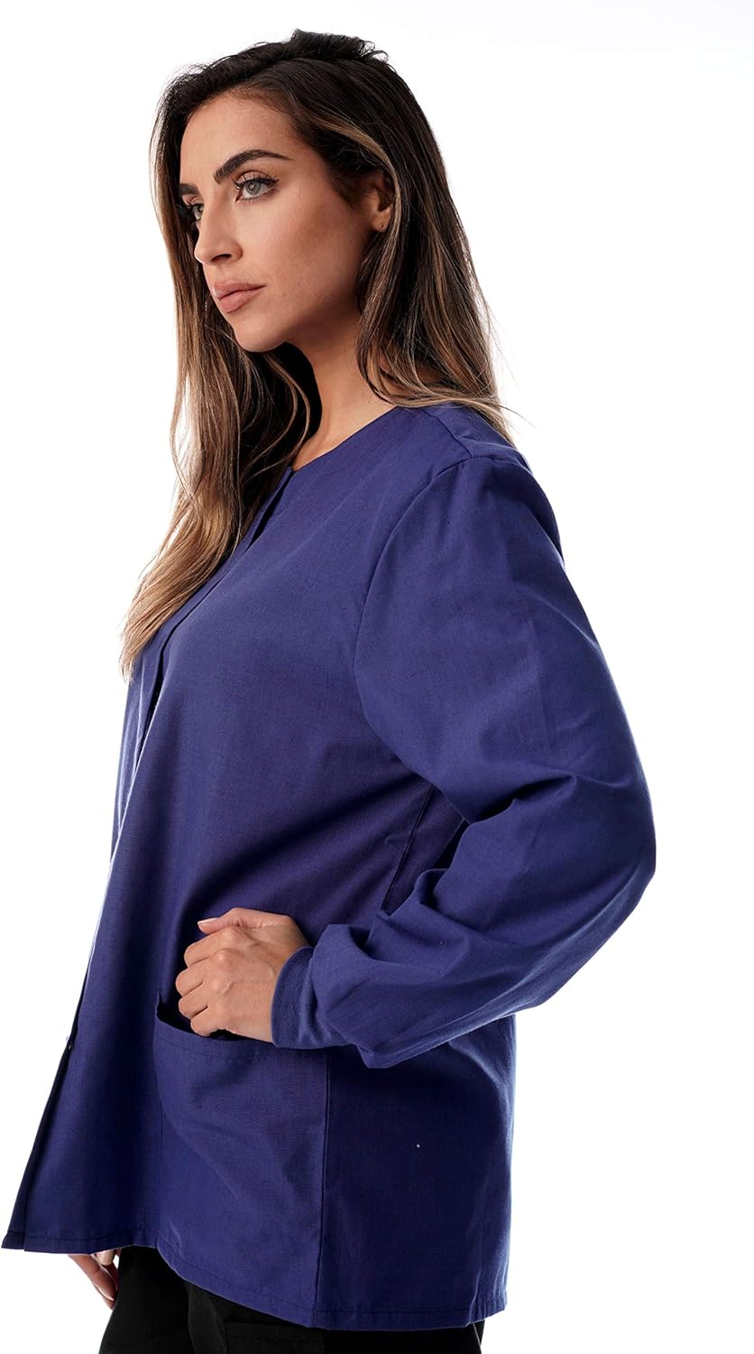 Just Love Womens Solid Medical Scrub Jacket Nurse Uniform Lab Coat: Clothing