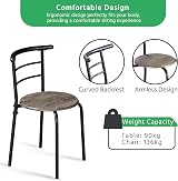 Yaheetech 3 Piece Dining Table & Chairs Set Compact with Storage Shelf view 7
