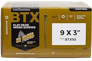 Big Timber BTX93#9 by 3-inch T-25-drive bit Bronze Star Flat Head Screws-Exterior,(2000 per Box)