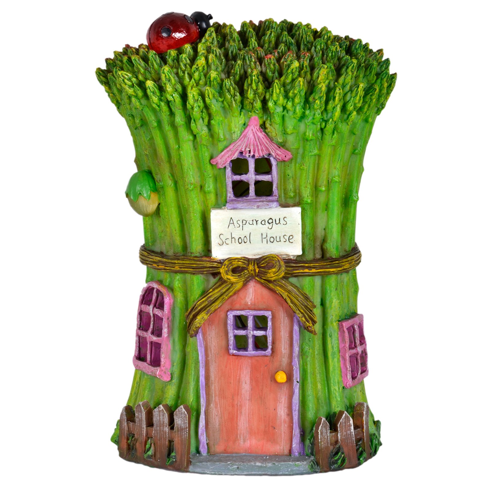 XSS Solar Powered Asparagus School House LED Garden Ornament Patio Outdoor Light
