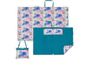 PY SUPER MODE Picnic Blankets Extra Large, Waterproof Sandproof Packable Outdoor Beach Blanket Oversized 73x59”, 3-Layer Picnic Mat for Camping Hiking Travel Park with Easy-Carrying Tote Bag (Yellow Leaves)