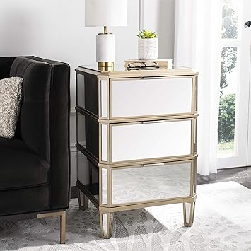 Amazon Com Safavieh Home Collection Giana 3 Drawer Mirrored