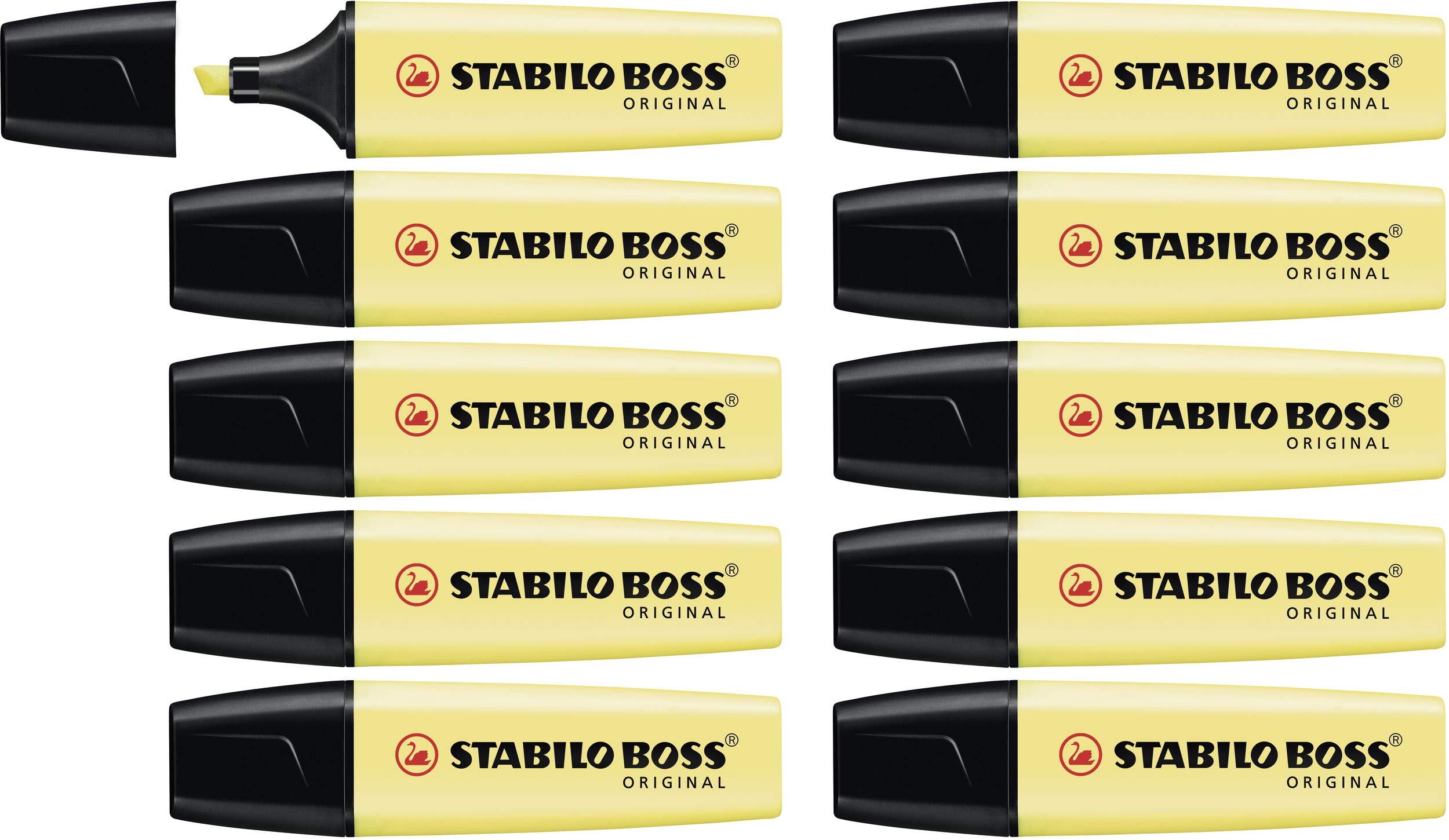 Highlighter STABILO BOSS ORIGINAL Pastel Box of 10 Milky Yellow Buy Online in India at