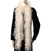 Soarer 3Ply Peach Ostrich Feather Boa,2Yards Long Feather Boas Bulk | Fluffy Natural Champagne Ostrich Boa Pack for DIY Crafts,Christmas,Wedding Costumes and Theatrical Performances Party Decor