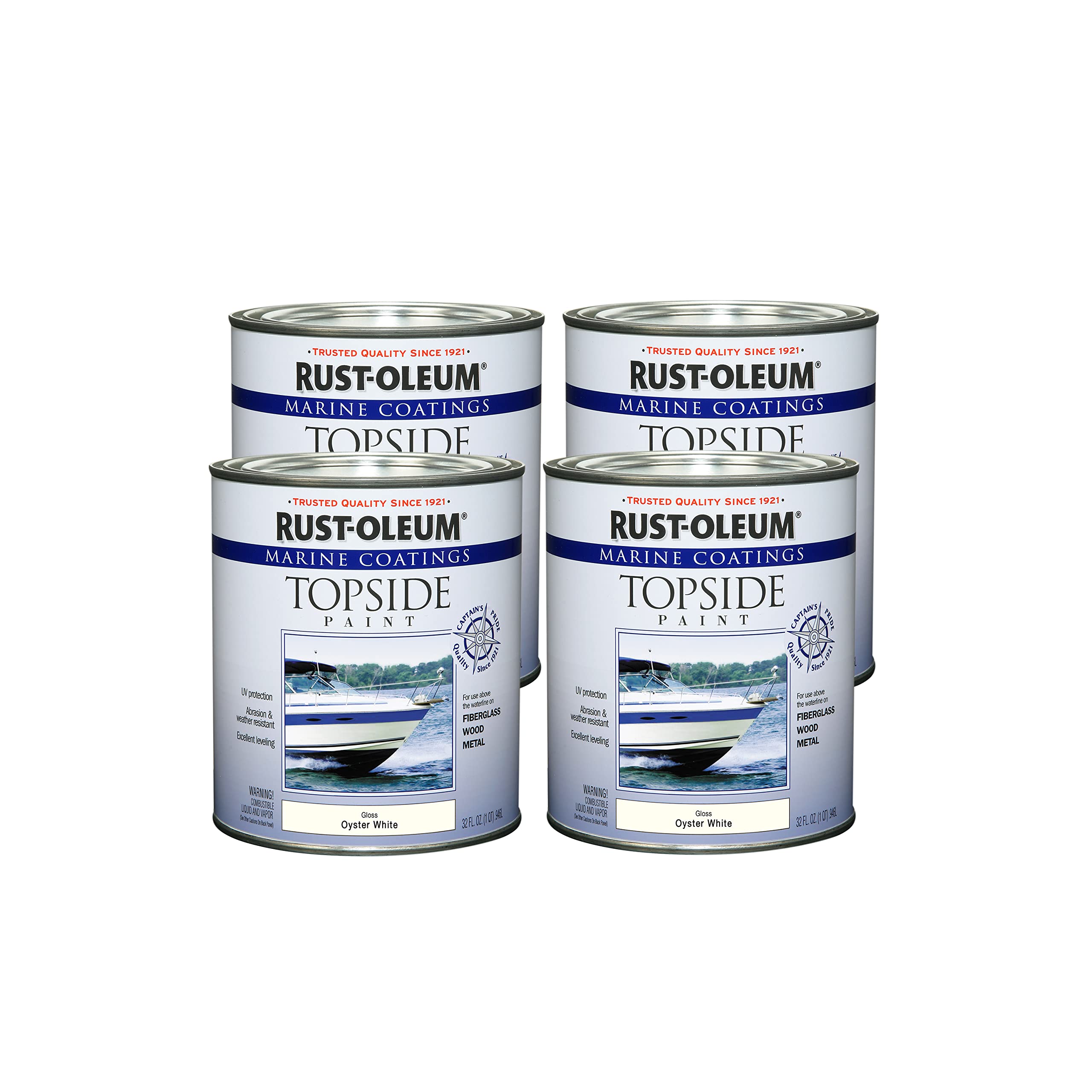 Rust-Oleum 207001-4PK Marine Topside Paint, 4