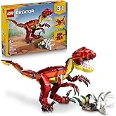 LEGO Creator 3 in 1 Fierce Dinosaur Building Toy for Boys & Girls, Ages 8+ - Kids Build 1 of 3 Prehistoric Animal Figures - G