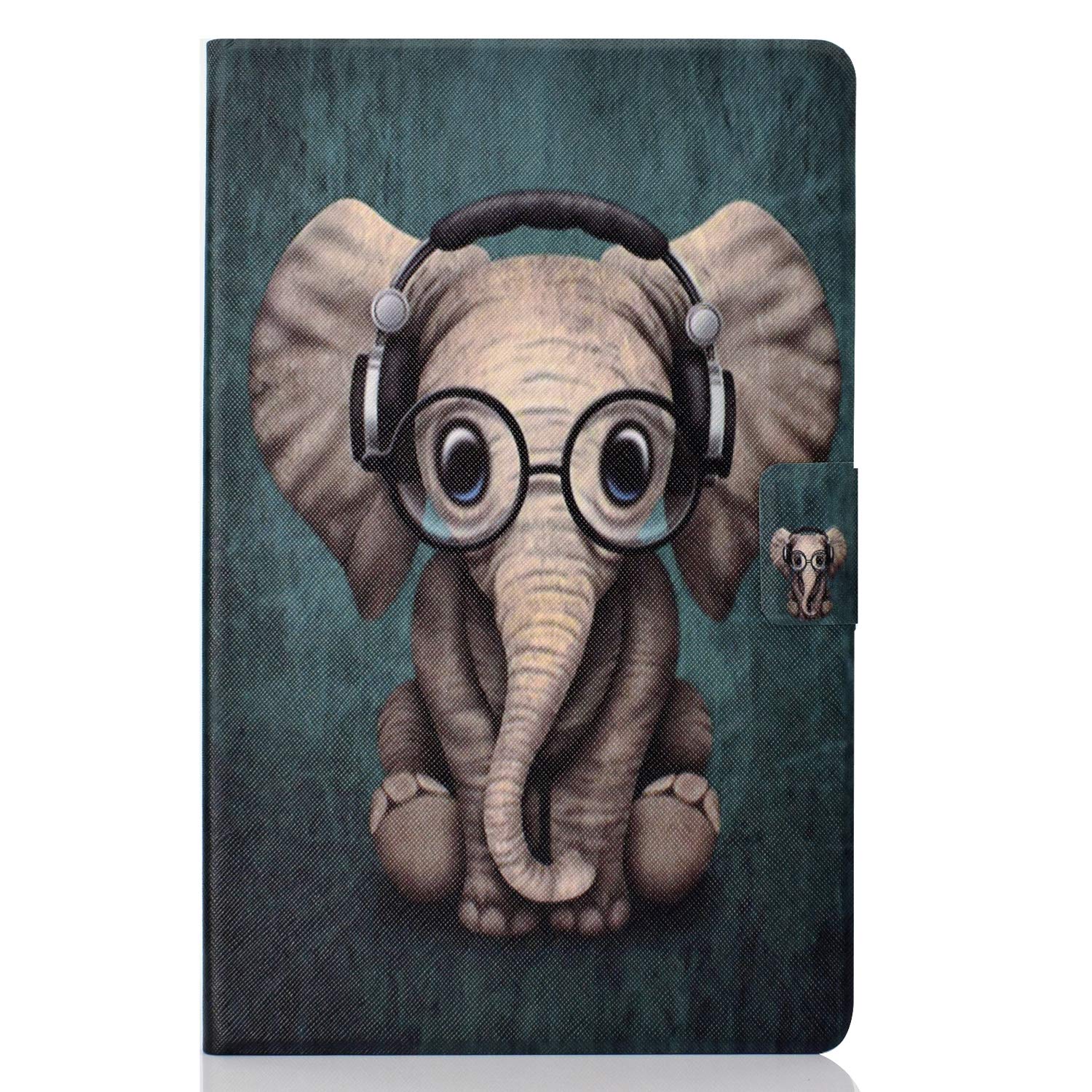 Lspcase Case for Samsung Galaxy Tab A 10.5" PU Leather with TPU Soft Silicone Case Stand Cover with Card Slots Magnetic Protector for Samsung Galaxy Tab A 10.5 Inch SM-T590 T595 Baby Elephant