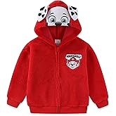 Paw Patrol Nickelodeon Marshall Boys Zip Up Sherpa Hoodie with Ears for Toddler and Big Kids