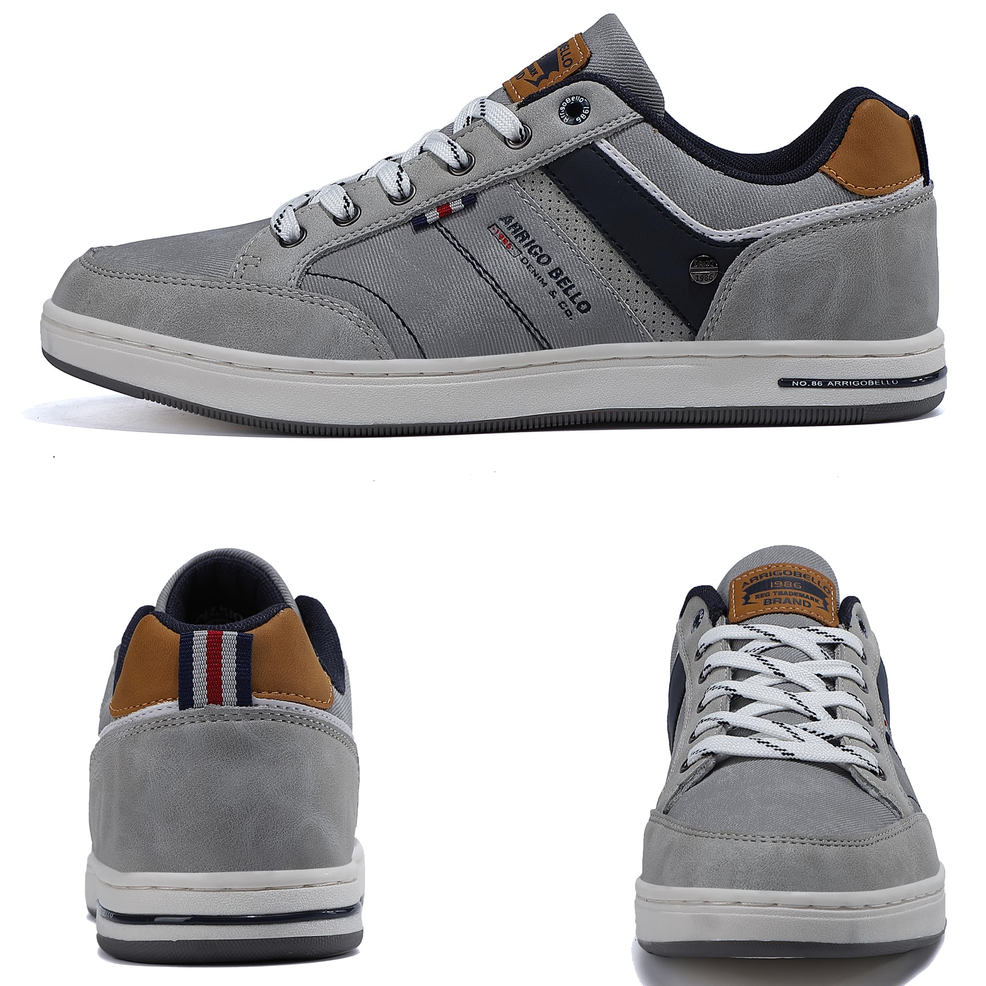 AX BOXING Freizeitschuhe Herren Sneakers Walkingschuhe Mode Schuhe Leichte Trainers Sportschuhe Größe 41-46 EU (1018_Grau, 44 EU) 5