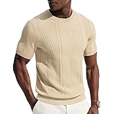 PJ PAUL JONES Mens T-Shirts Knit Tee Shirt Textured Crewneck Tee Short Sleeves T Shirt