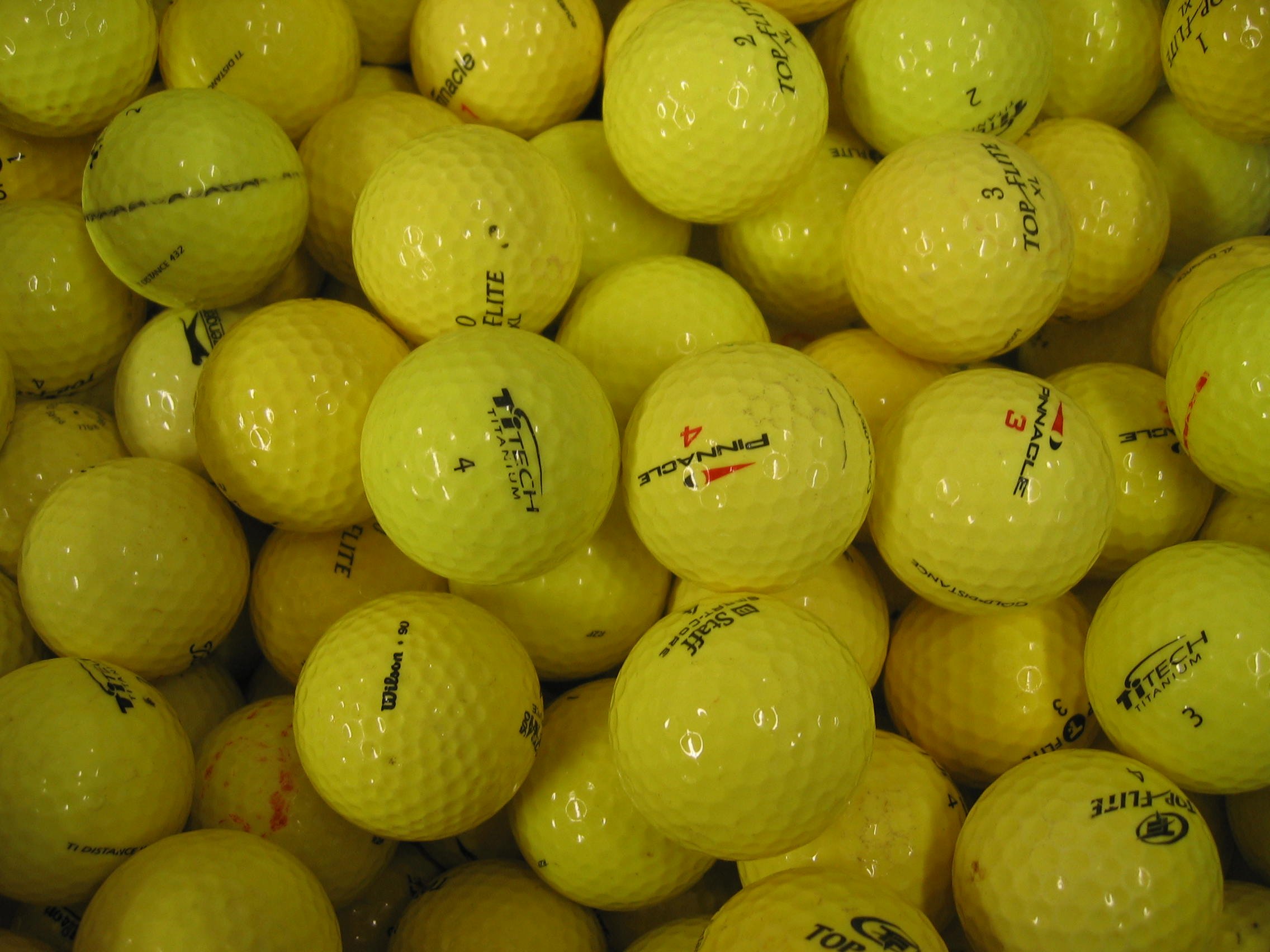 Lakeballs 50 Assorted Yellow AAA Grade Golf Balls