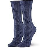 HUE Women's Temp Tech Tuck Stitch Ribbed Sock