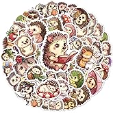 Cute Cartoon Hedgehog Stickers Pack 50Pcs Vinyl Decals for Laptop Water Bottle Phone Case Scrapbooking Kids Teens Students Animal Lovers Aesthetic Waterproof Sticker Set