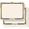 Award Certificate Paper, Gold Foil Blank Certificate Paper sheets 8.5 x 11 for Printing, Laser and Inkjet Printer Friendly,50 counts