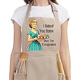 Miracu Funny Cooking Baking Aprons for Women w/Pockets, Ruffle - Cute Sarcastic Womens Kitchen Apron, Hilarious Retro Baker Gifts for Housewife Mom Chef Friend Her, Christmas Baking Gifts for Women