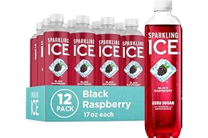 Sparkling Ice, Black Raspberry Sparkling Water, Zero Sugar Flavored Water, with Vitamins and Antioxidants, Low Calorie Bevera