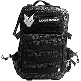 Lone Wolf Fitness Gen 3 Sports Backpack 35L Midnight Black, Water Resistant, 1000D High-grade Polyester