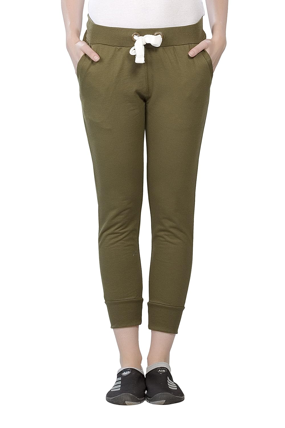 alan jones solid sports women's jogger track pants