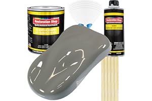 Restoration Shop - Dove Gray Acrylic Enamel Auto Paint - Complete Gallon Paint Kit - Professional Single Stage High Gloss Automotive, Car, Truck, Equipment Coating, 8:1 Mix Ratio, 2.8 VOC