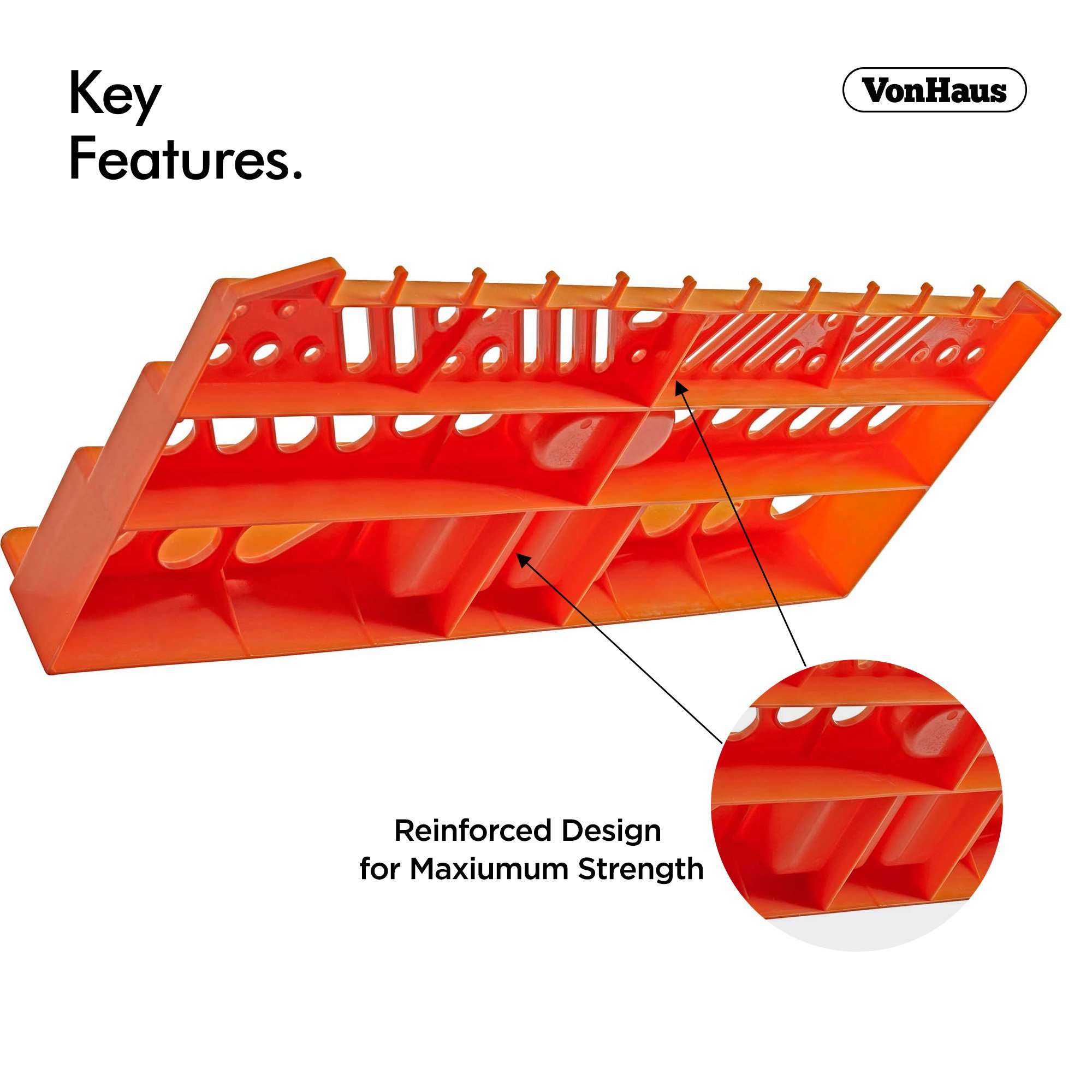 VonHaus Garage Wall Tool Rack Pegboard + Shelf Tool Organiser/Holder