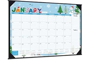 TULLOFA 2026 Desk Calendar - Large Desk Calendar 2026, Jan.2026 - Dec.2026, 22" x 17", 2026 Calendar with Corner Protectors + Large Ruled Blocks, To-do & Notes, 12 Different Themes