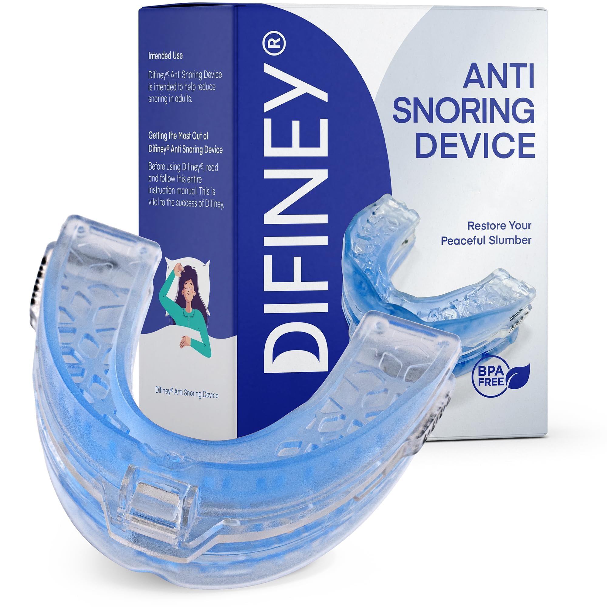 Photo 1 of Difiney Anti Snoring Device: FDA-Cleared Snoring Solution – Adjustable Snore Stopper Mouth Guard for Men & Women – Anti Snoring Mouthpiece to Improve Sleep – Reusable Night Use