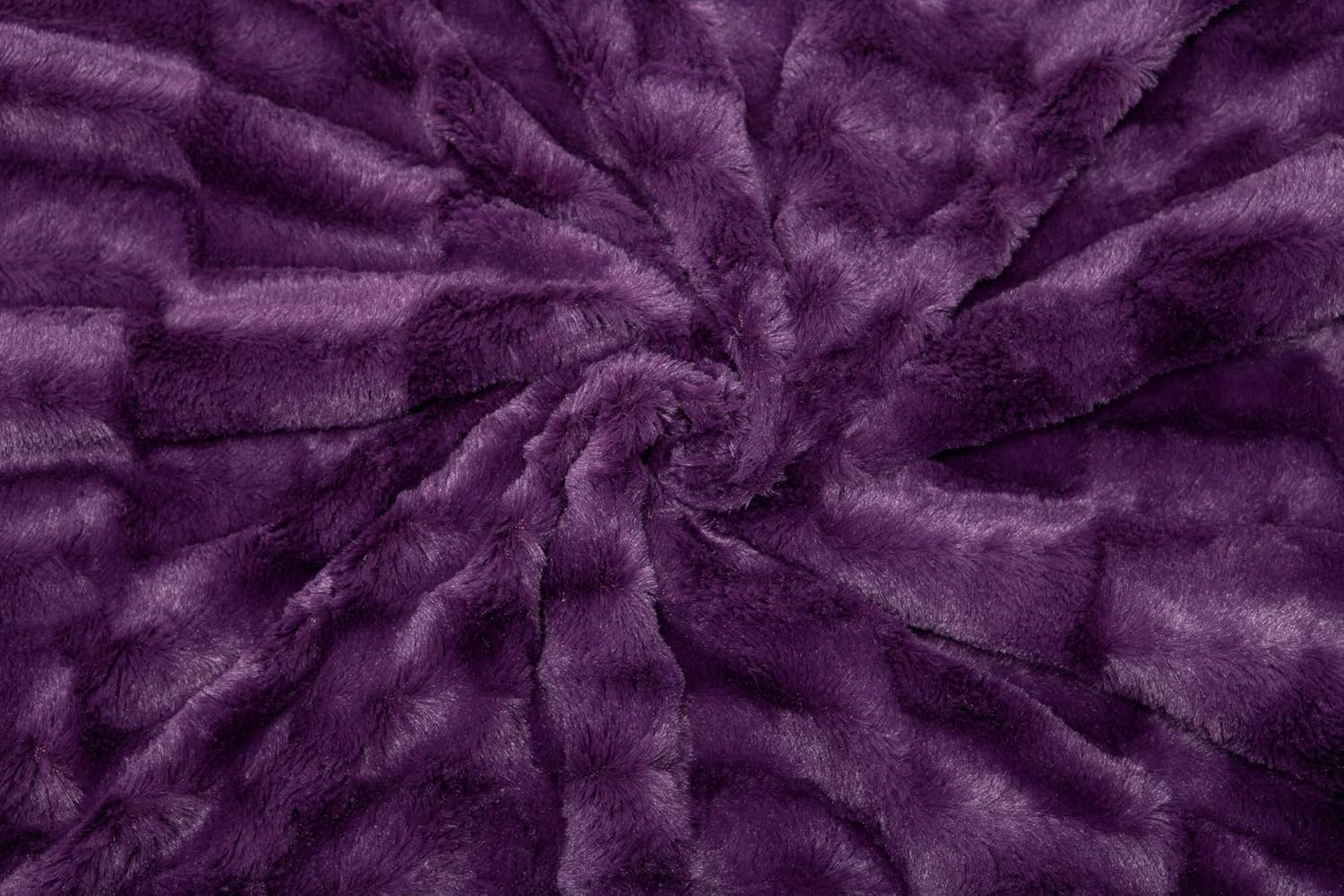 Chanasya Fuzzy Faux Fur Elegant Rectangular Embossed Throw Blanket - Plush Sherpa Microfiber Purple Blanket for Bed Couch (60x70 Inches) Aubergine: Home & Kitchen