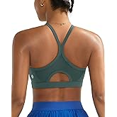 RUNNING GIRL Sports Bra for Women,Y Back Molded Cup Medium Impact Sports Bras with Sewn in Pads