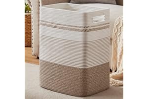SIXDOVE Laundry Hamper, Large Woven Rope Tall Laundry Basket with Handles, 22" X 17" X 13", Decorative Storage Basket for Clothes and Blankets in Living room, Bedroom, Brown Variegated