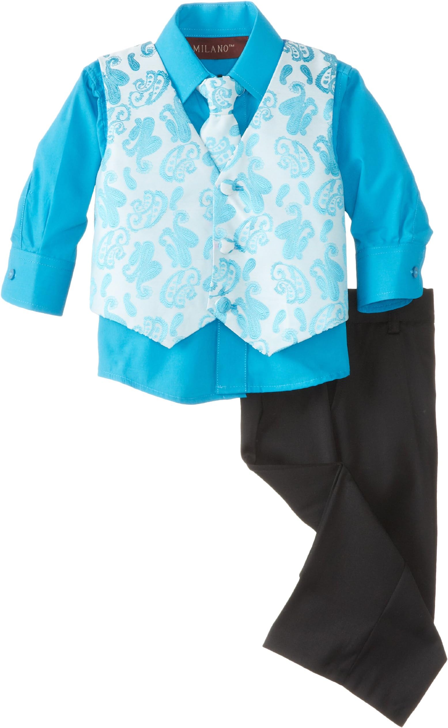 Milano Couture Baby Boys' Paisley Spread Vest Set