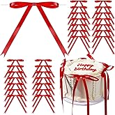 YGDZ Red Bows 5x7 Inch, 30PCS Satin Ribbon Red Bow for Christmas Decor, Cake, Twist Tie for Gift Wrapping, Balloons, Birthday Party, Treat Bags, Craft, Wedding, Baby Shower, Valentines Day Decoration