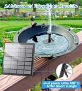SZMP Solar Fountain Kit 2026 Glass Panel 10 Nozzles 9.84ft Cord Garden Pond view 5
