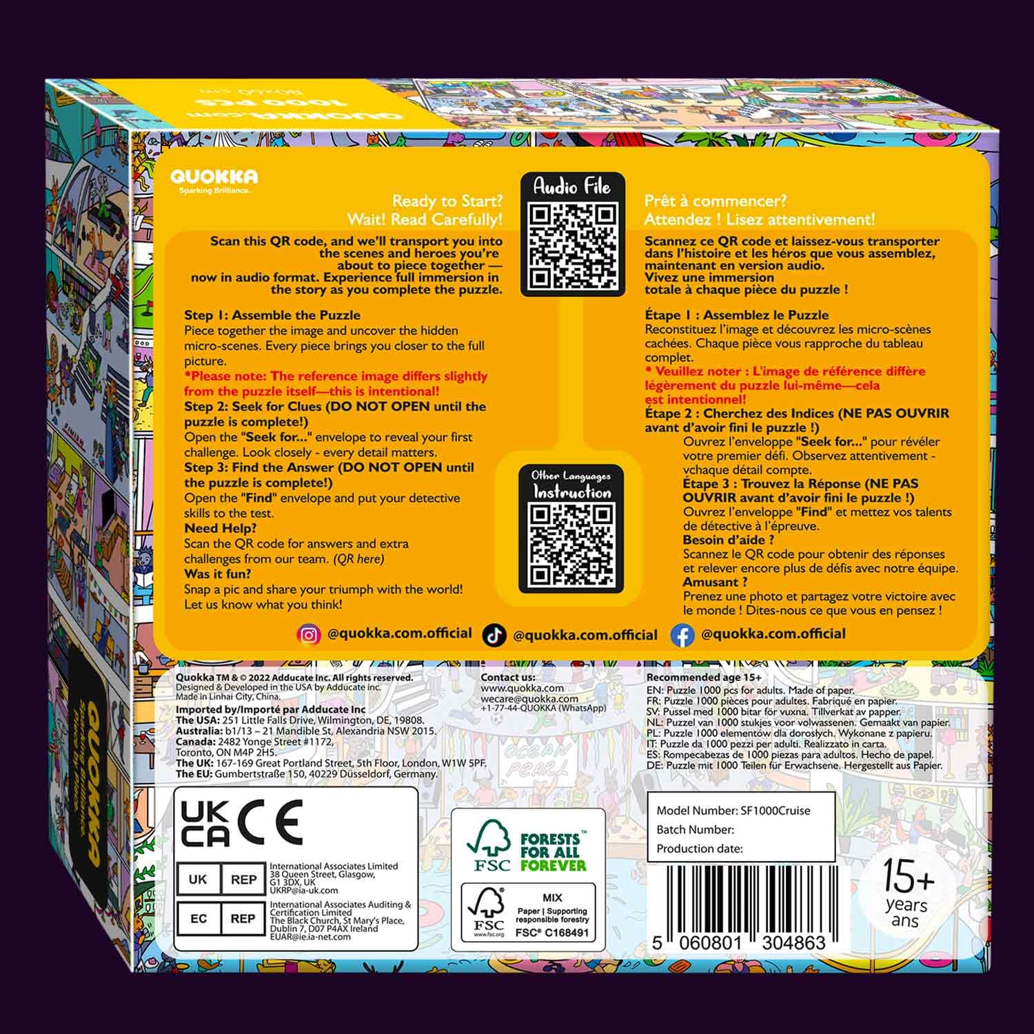 QUOKKA 1000 Piece Jigsaw Puzzle for Adults Cruise Vistas – Premium Box Packaging with Extra Fun Challenges - Stunning Scenic Animal Puzzle - Perfect for Relaxation & Creativity & Gift Giving