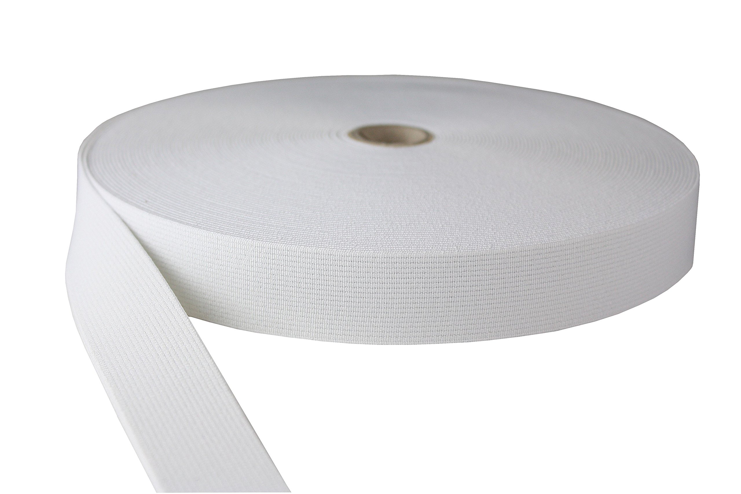 Tukan-tex 25mm Wide White Elastic Band 25 Metres (White, 25mm)