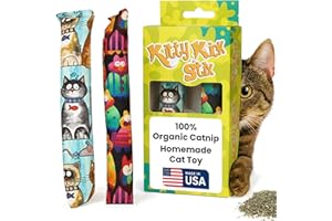 KITTY KICK STIX Catnip Kicker Toy Set of 2 (11") - Handmade in USA Durable Kicker Cat Toy - Catnip Kicker for Cats - Interactive Kicker Toys for Cats - Cat Kick Stick - Catnip Toys for Bored Indoor Pet