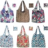 6 Pack Reusable Grocery Bags Heavy Duty with Handles, Reusable Shopping Bags for Women, Foldable, Washable for Store, Travel
