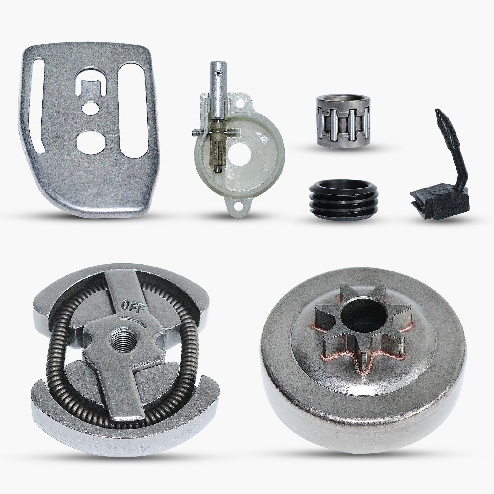 Haishine Clutch Drum Bearing Oil Pump Worm Gear Kit for Husqvarna 137 136 141 142 36 41 Chainsaw # 530014949 530069342