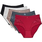 RUFINA Pack of 4 - Women's Mesh Briefs, Breathable Panties, Comfortable Underwear