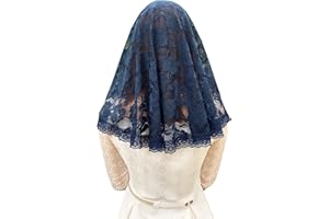 Grettytling Lace Mantilla Veil Soft and comfortable 7 Colors Spanish Style Rose Lace Veil Head Covering D Shape