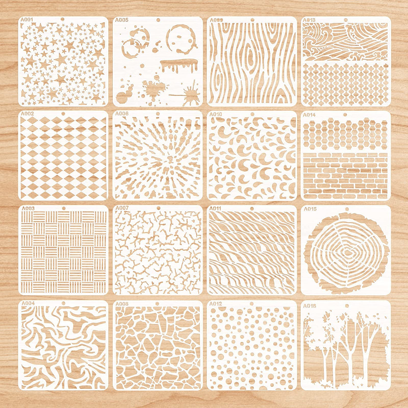 Drawing Stencils Set, Reusable Journaling Template, Hollow Painting Template for Crafts, Plastic Stencils for Wall, Home, Handbook, DIY Album