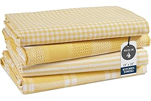 Kitchen Towels Set - Pack of 4 Cotton Dish Towels for Drying Dishes, 18”x 28”, Kitchen Hand Towels, Absorbent Tea Towels, Pre
