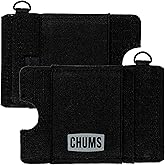 Chums Bandit Lo-Pro Minimalist Wallet - Compact RFID Wallet with Keyring & Elastic Strap for Cash (Black)