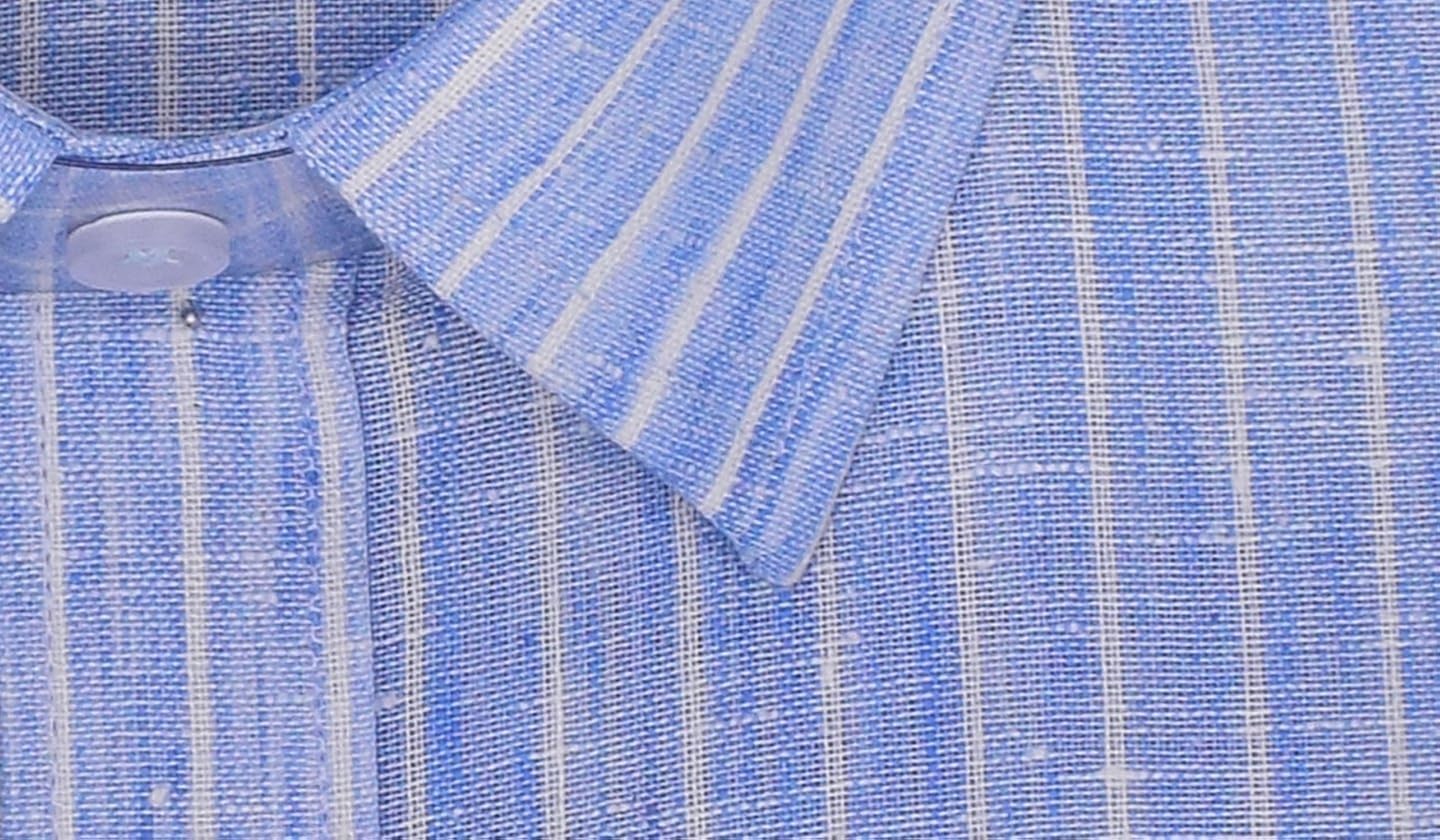 arihant men's striped half sleeves reguler fit cotton linen formal shirts