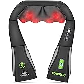 Snailax Cordless Massager - Shiatsu Neck and Shoulder Massager with Heat, Portable, Lumbar, Foot Electric Massage Pillow