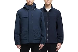 YGREYG Men's 3 in 1 Waterproof Winter Jackets Ski Warm Snow Rain Coat Puffer Liner Hood Windbreaker