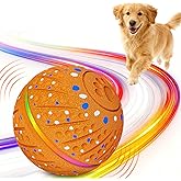 Interactive Dog Toys Ball - Smart Moving Bouncing Dog Ball with Colorful Lights, E-TPU Material, 3 Play Modes Automatic Rolling Balls Toy for Small Medium Dogs Keep Them Busy(Orange)